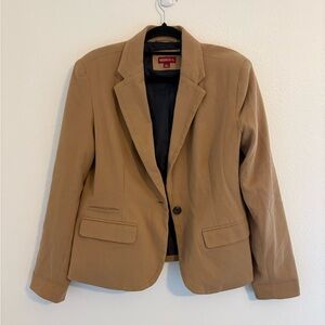 Merona Camel Blazer Jacket Size 14 Tan Quiet Luxury Workwear